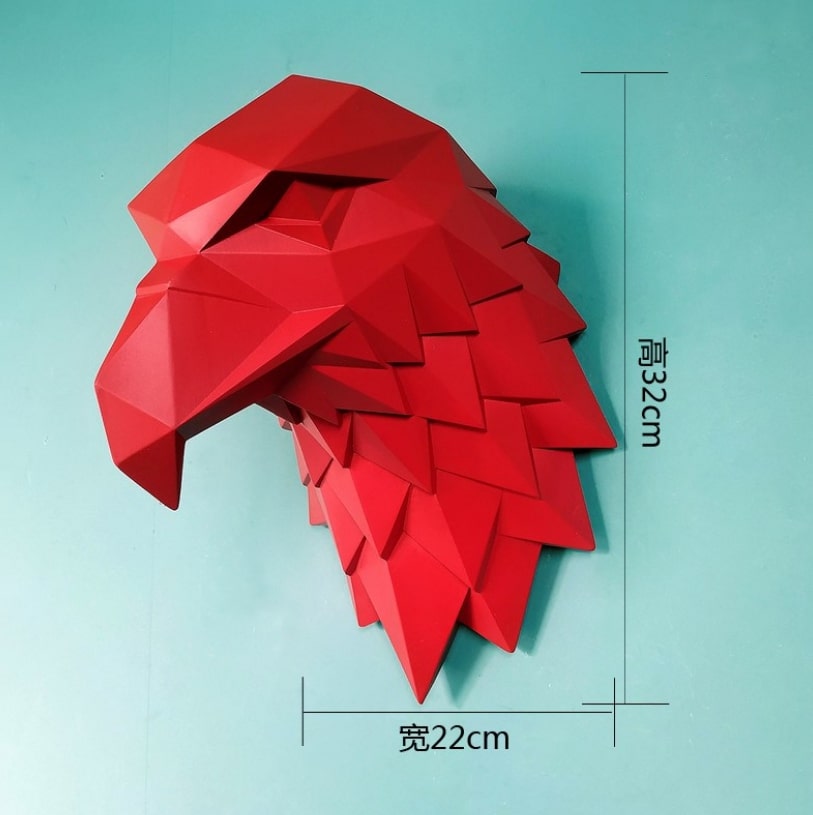 Geometric eagle head wall decoration