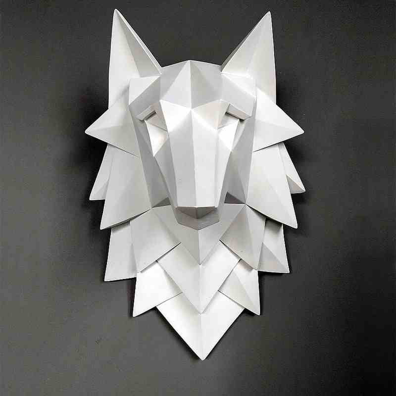 3D abstract wolf head