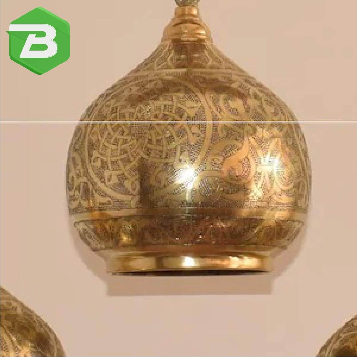 Copper engraved chandelier 3 part Moroccan design