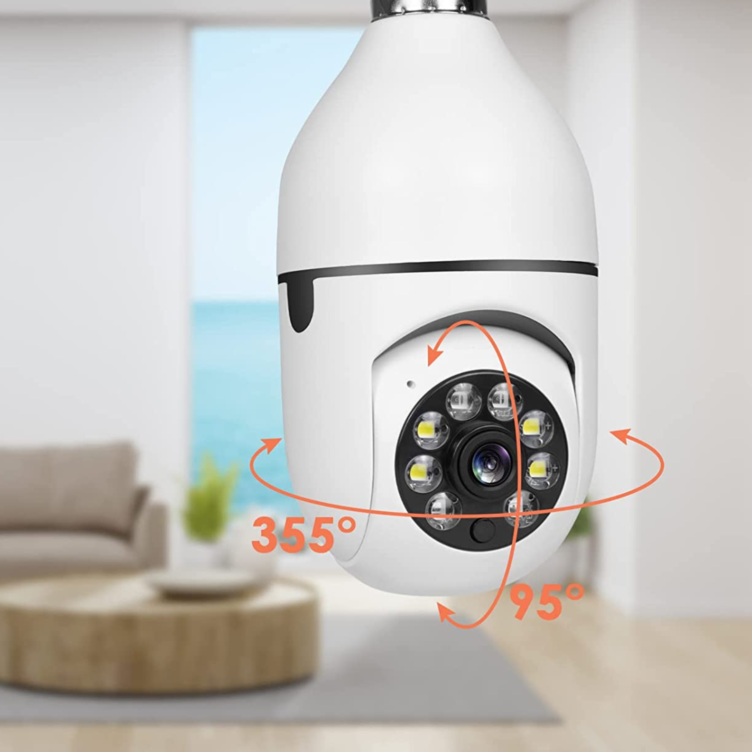 Smart Wifi Indoor / Outdoor Light Bulb Security Camera