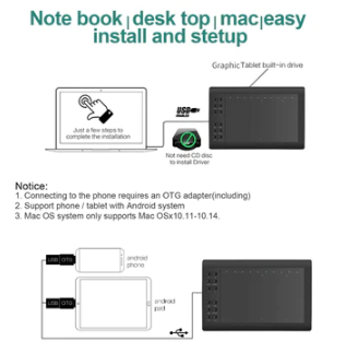 Graphic Tablet Drawing Pad Digital Pen