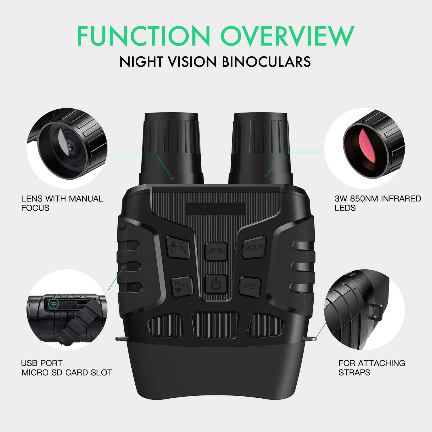 Clear Vision Binoculars-Digital Night Vison Goggles IR Optics