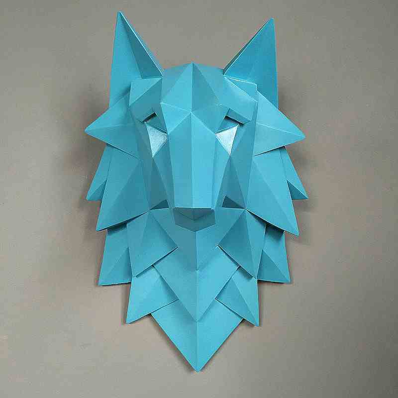 3D abstract wolf head