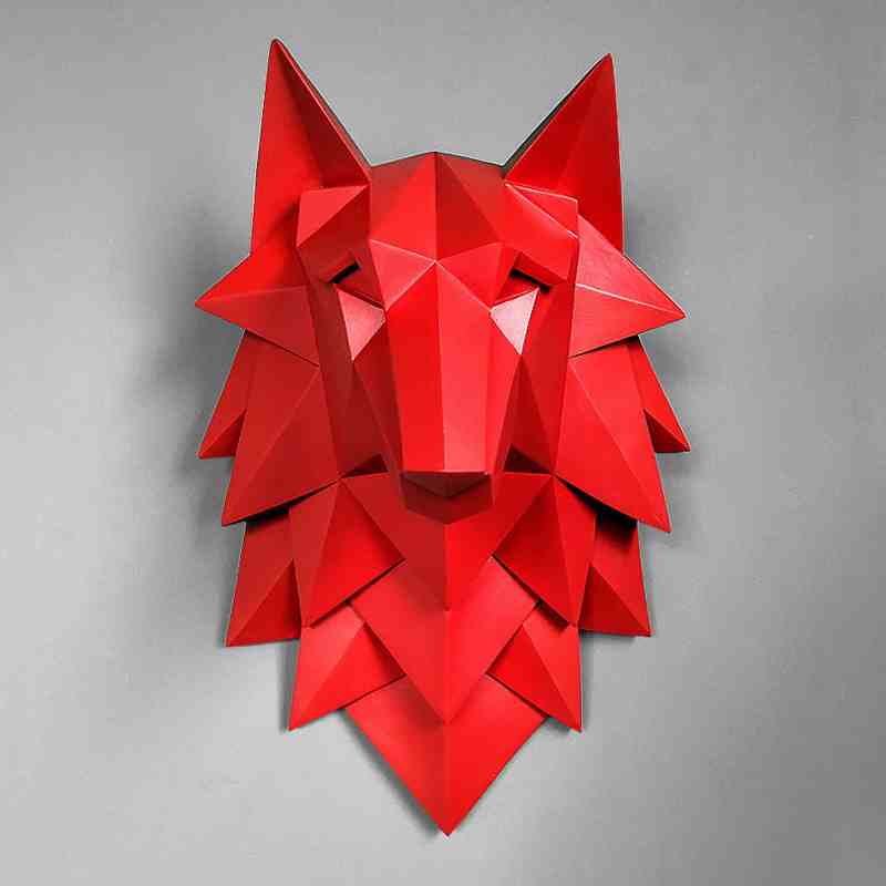 3D abstract wolf head