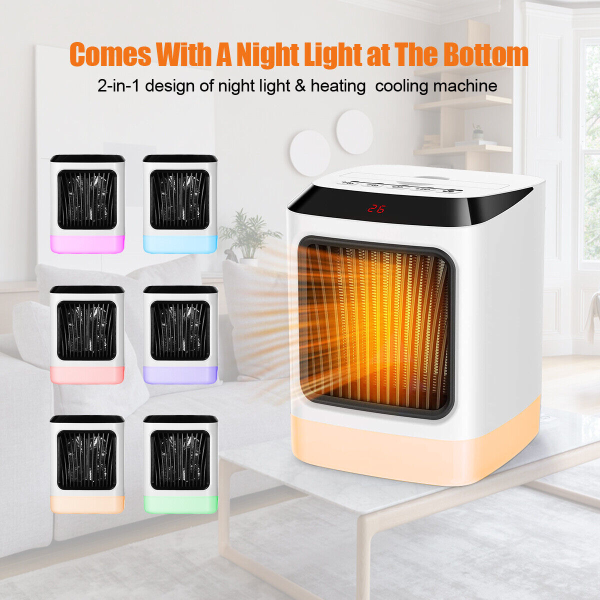 800W Electric Space Fast Heater Fan Portable Home Office Timer Thermostat+Remote