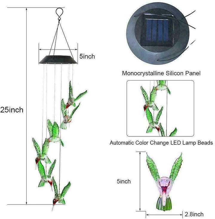 Hummingbird Solar Lights - Outdoor Solar String Lights