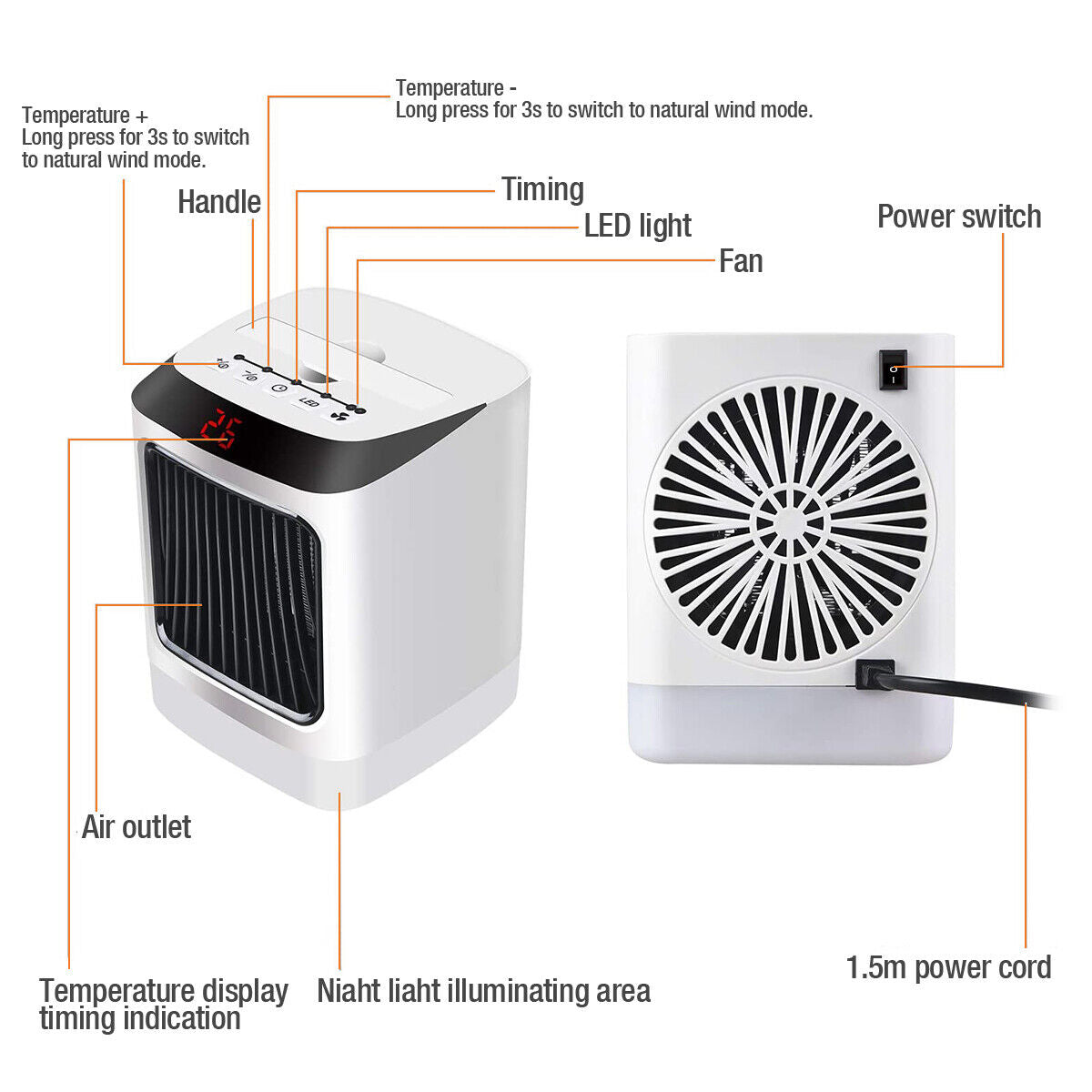 800W Electric Space Fast Heater Fan Portable Home Office Timer Thermostat+Remote