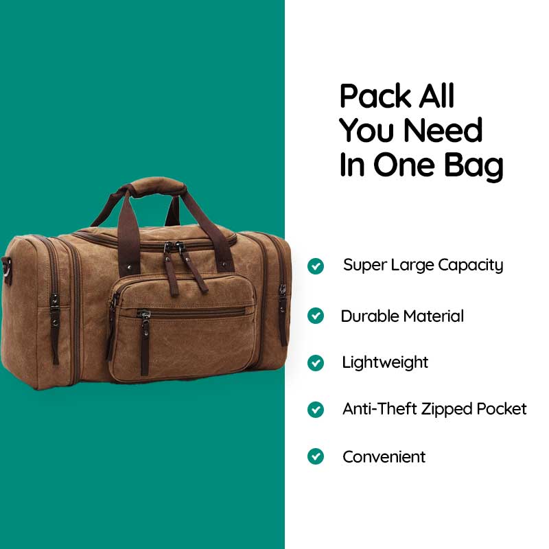 Large Capacity Canvas Travel Duffel Bag