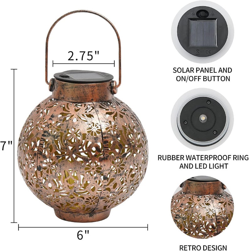 Outdoor Hanging Solar Shadow Cast Lantern