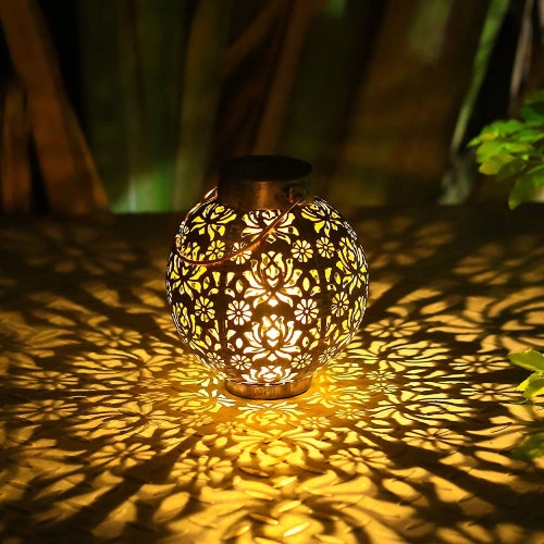 Outdoor Hanging Solar Shadow Cast Lantern