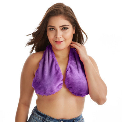 Solid Comfortable Neck Bra Towel Bra for Women