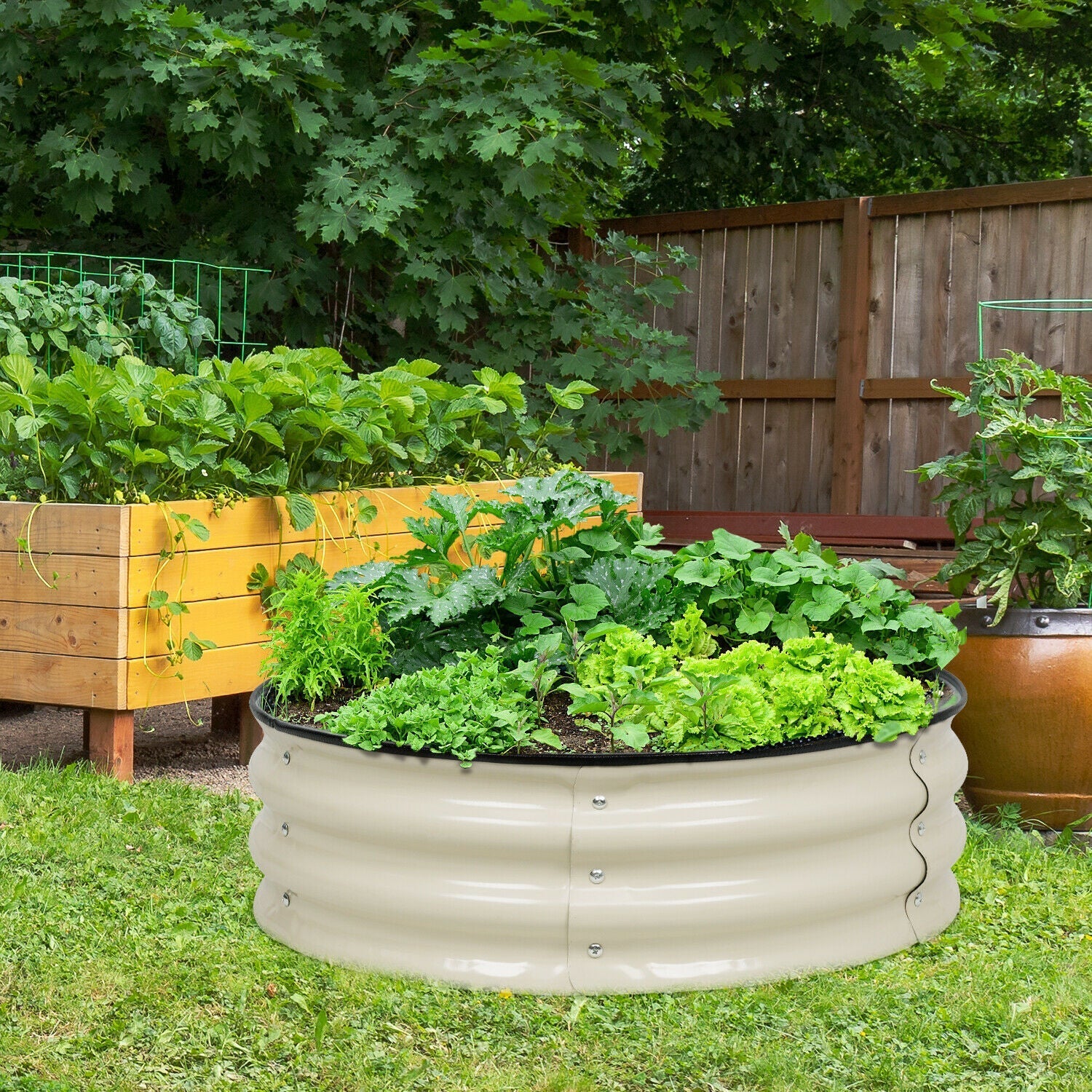 Round Metal Raised Garden Bed