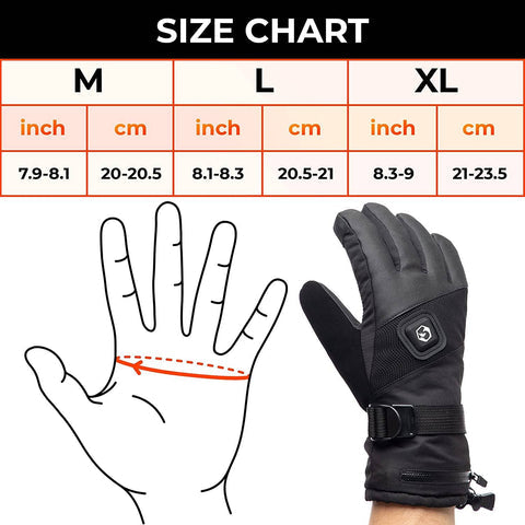 Heated Gloves -Motorcycle Battery Electric Waterproof Heated Gloves Touchscreen Winter Skiing